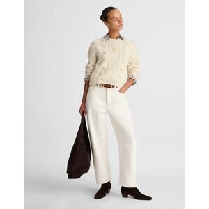 NWT Madewell The Darted Barrel-Leg Jean Cream Size 28 Retail $138